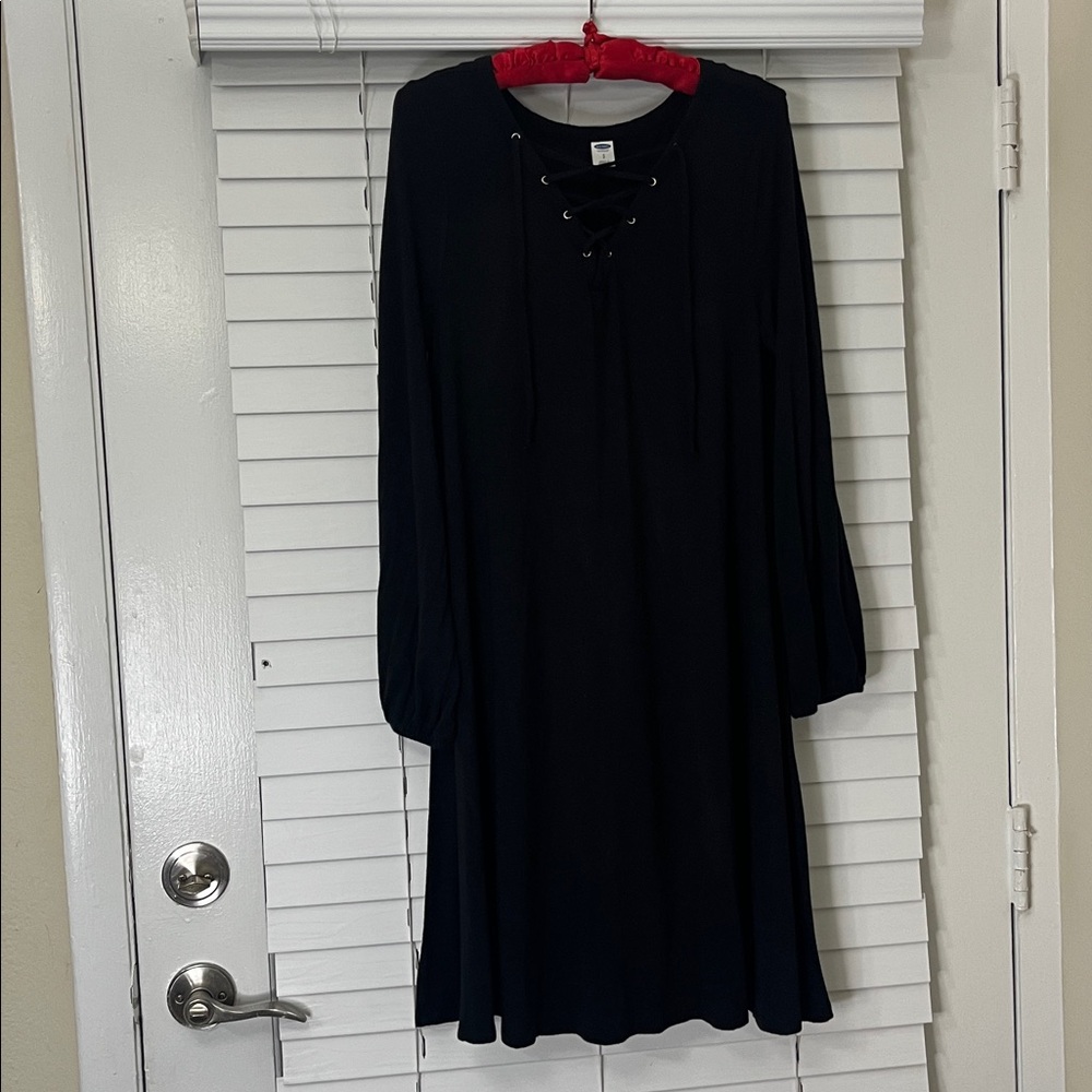 Old Navy Black Lace-Up Dress Size Small